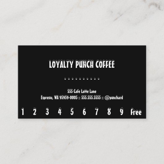 Loyalty Coffee Punch Card (Voorkant)