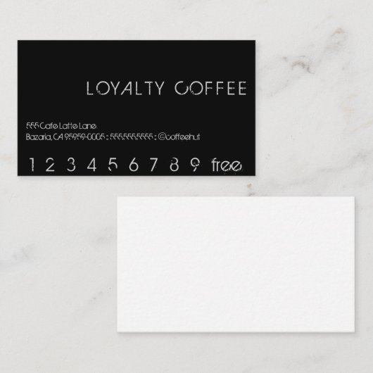 Loyalty Coffee Punch Card (Voorkant / Achterkant)