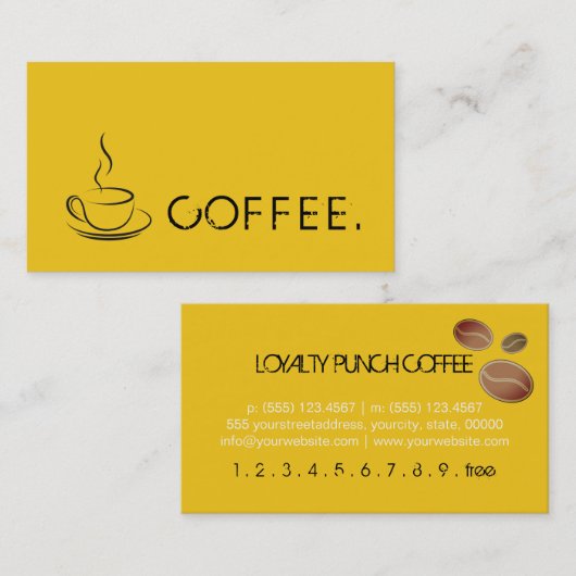 Loyalty Coffee Punch Deep Lemon Achtergrond (Voorkant / Achterkant)