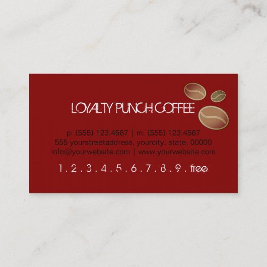 Loyalty Coffee Punch Deep Red Background (Achterkant)