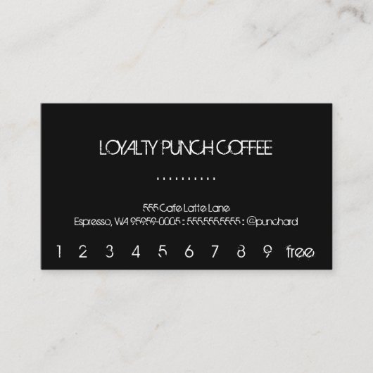 Loyalty Coffee Punch-Kaart (Voorkant)