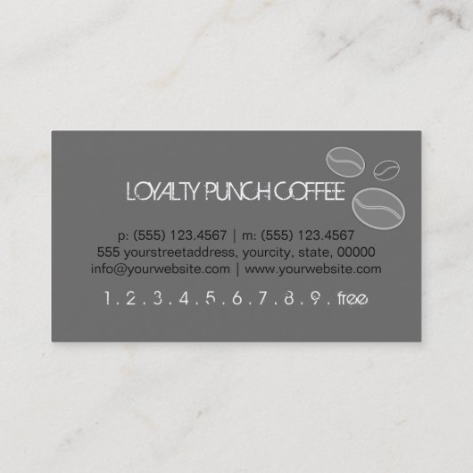Loyalty Coffee Punch Modern Dim Gray Background (Achterkant)