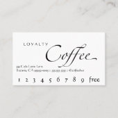 Loyalty Coffee Punchcard White met zwarte tekst (Voorkant)