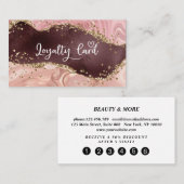 Loyalty Glitzer Card 5 clous Lashes Carte de visit (Devant / Derrière)