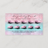 Loyalty Kaart 10 Makeup Lashes Extension Blue Roze (Achterkant)