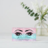 Loyalty Kaart 10 Makeup Lashes Extension Blue Roze (Staand voorkant)
