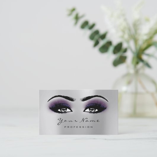Loyalty Kaart 10 Makeup Lashes Extension Grey Plum (Staand voorkant)