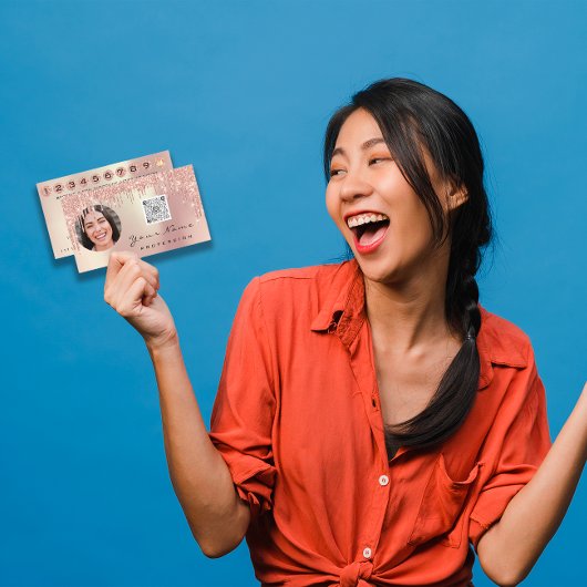 Loyalty Kaart 10 Punch Crown Roos Gold QR Foto Visitekaartje