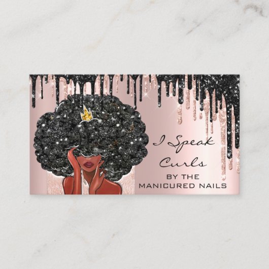 Loyalty Kaart 10 Punch Curly Hairdresser Roos Visitekaartje (Voorkant)