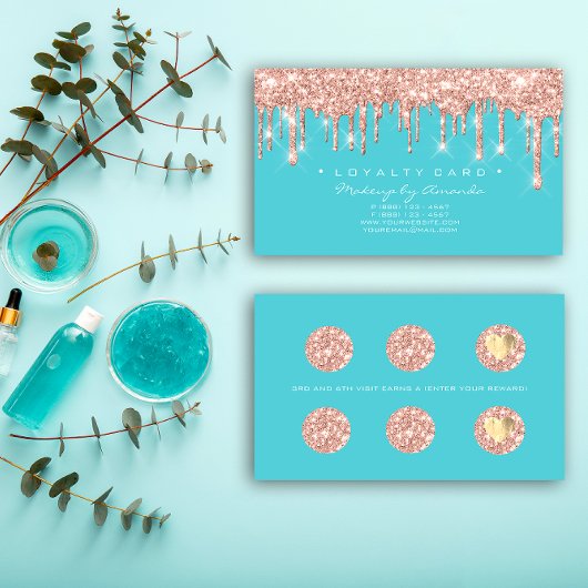 Loyalty Kaart 6 Punch Makeup Artist Heart Roos Blu