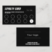 Loyalty Kaart, Comic fun, professioneel zwart (Voorkant / Achterkant)