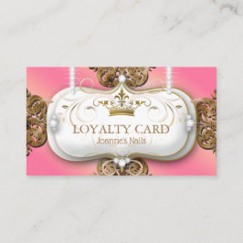 Loyalty Kaart Diamonds Gold Glitter Crown