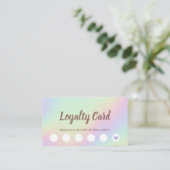Loyalty Kaart | Pastel Holographic Beauty Salon (Staand voorkant)