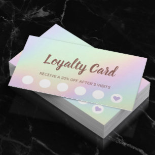 Loyalty Kaart Pastel Holographic Beauty Salon
