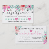 Loyalty mint roze florale waterverf hart 10 (Voorkant / Achterkant)