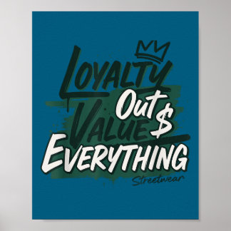 Loyalty Outvalues Everything Streetware Urban  Poster