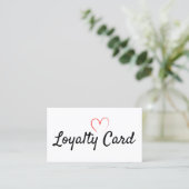 Loyalty Punch Card met rood hart Visitekaartje (Staand voorkant)