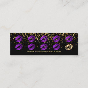 Loyalty Punch Card - Paarse Glitter Lips 💋