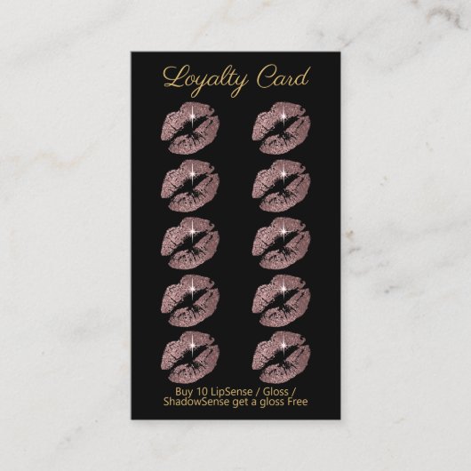 Loyalty Punch Card - Roos Glitter (Voorkant)
