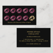Loyalty Punch Card - Wine Glitter Lips and Gold (Voorkant / Achterkant)