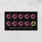 Loyalty Punch Card - Wine Glitter Lips and Gold (Voorkant)