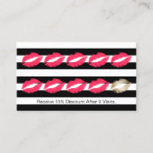 Loyalty Punch Kaart | Moderne artistieke rode lipp (Voorkant)