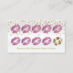Loyalty Punch-kaart zo roze glitter op witte vlek