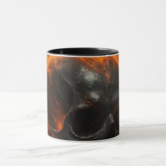 Loyalty Taste Better” – Flaming Skull Tribal Mug (Centre)