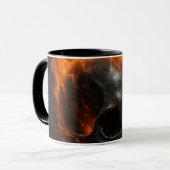 Loyalty Taste Better” – Flaming Skull Tribal Mug (Devant gauche)