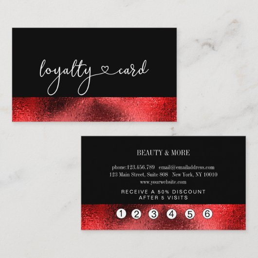Loyauté 5 Carte de visite de Nails Lashes (Devant / Derrière)