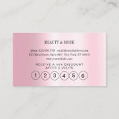 Loyauté 5 clous Lashes Beauté Carte de visite (Dos)