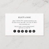 Loyauté 5 clous Lashes Beauté Carte de visite (Dos)