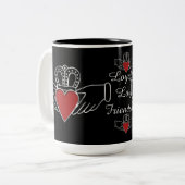 Loyauté Amitié Claddagh Black Coffee Mug (Devant gauche)