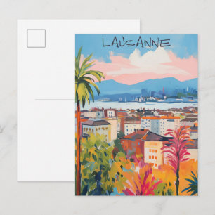 Lozanne Zwitserland Reizen Stad Kunst Esthetisch Briefkaart