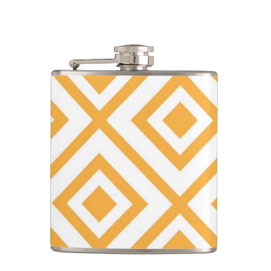 Lozengevorm geometrisch patroon heupfles (Voorkant)