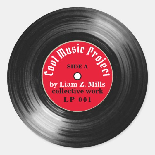 LP promouvoir votre travail musical Sticker Classi (Devant)