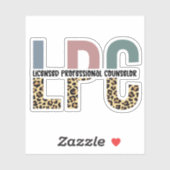 LPC Licensed Professional Counselor Cheetah Print Sticker (Vel)
