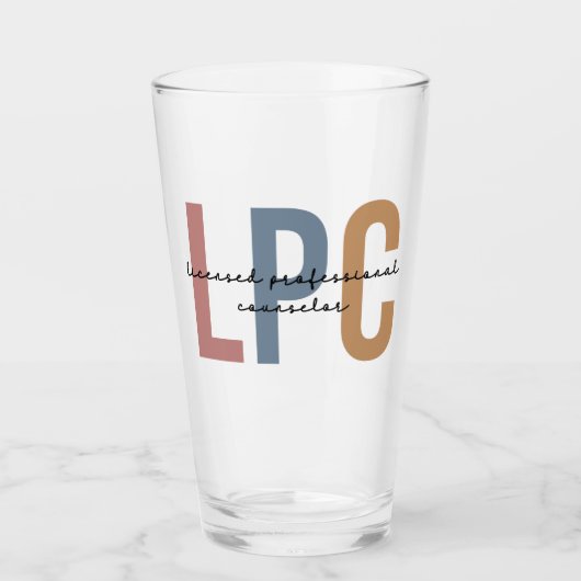 LPC Licensed Professional Counselor Glas (Voorkant)