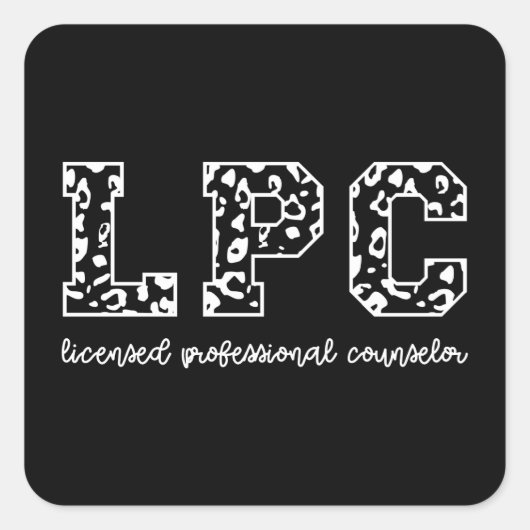 LPC Licensed Professional Counselor Leopard Print Vierkante Sticker (Voorkant)