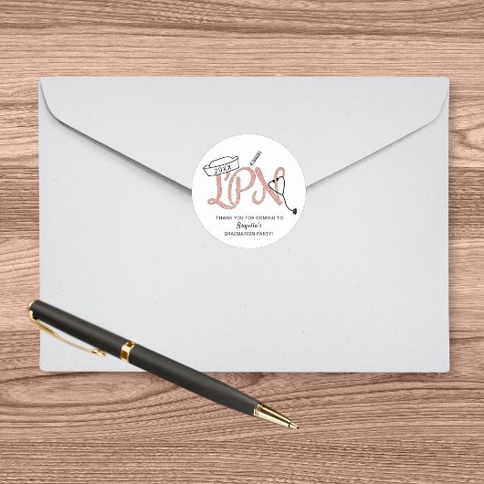 LPN afstudeerfeest dank u voor stickers