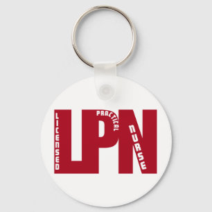 LPN Big RED LICENSED PRACTICAL NURS Sleutelhanger
