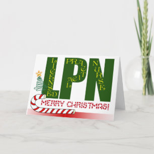 LPN CHRISTMAS LICENSED PRACTICAL NURS FEESTDAGEN KAART