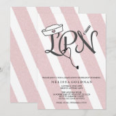 LPN-verpleegster afstuderen nodigt wazige roze gli Kaart (Voorkant / Achterkant)