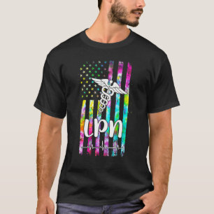 Lpn-verpleegster Amerikaanse vlag tie-dye T-shirt
