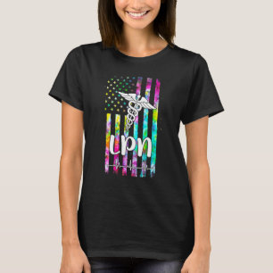 Lpn-verpleegster Amerikaanse vlag tie-dye T-shirt