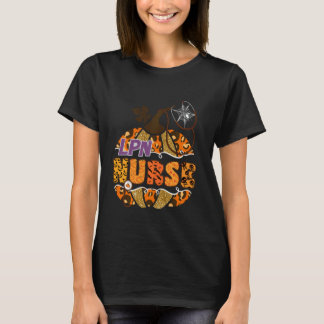 LPN-verpleegster Halloween Pompoen Luipaard Verple T-shirt