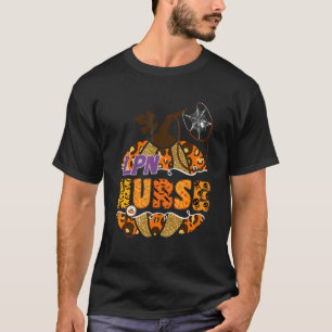 Lpn-verpleegster stethoscoop Halloween pompoen lui T-shirt