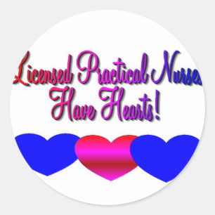 LPN's "hebben hart"—unieke zuster cadeaus Ronde Sticker