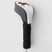 LR chocoladelab met stok Golfheadcover (Schuin)