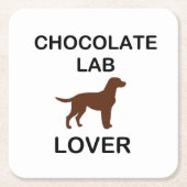 LR-chocoladelab Vierkante Kartonnen Onderzetter (Voorkant)